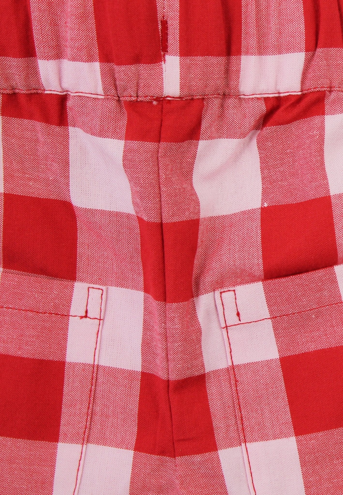Organic Red Gingham Woven Shorts - Toby Tiger
