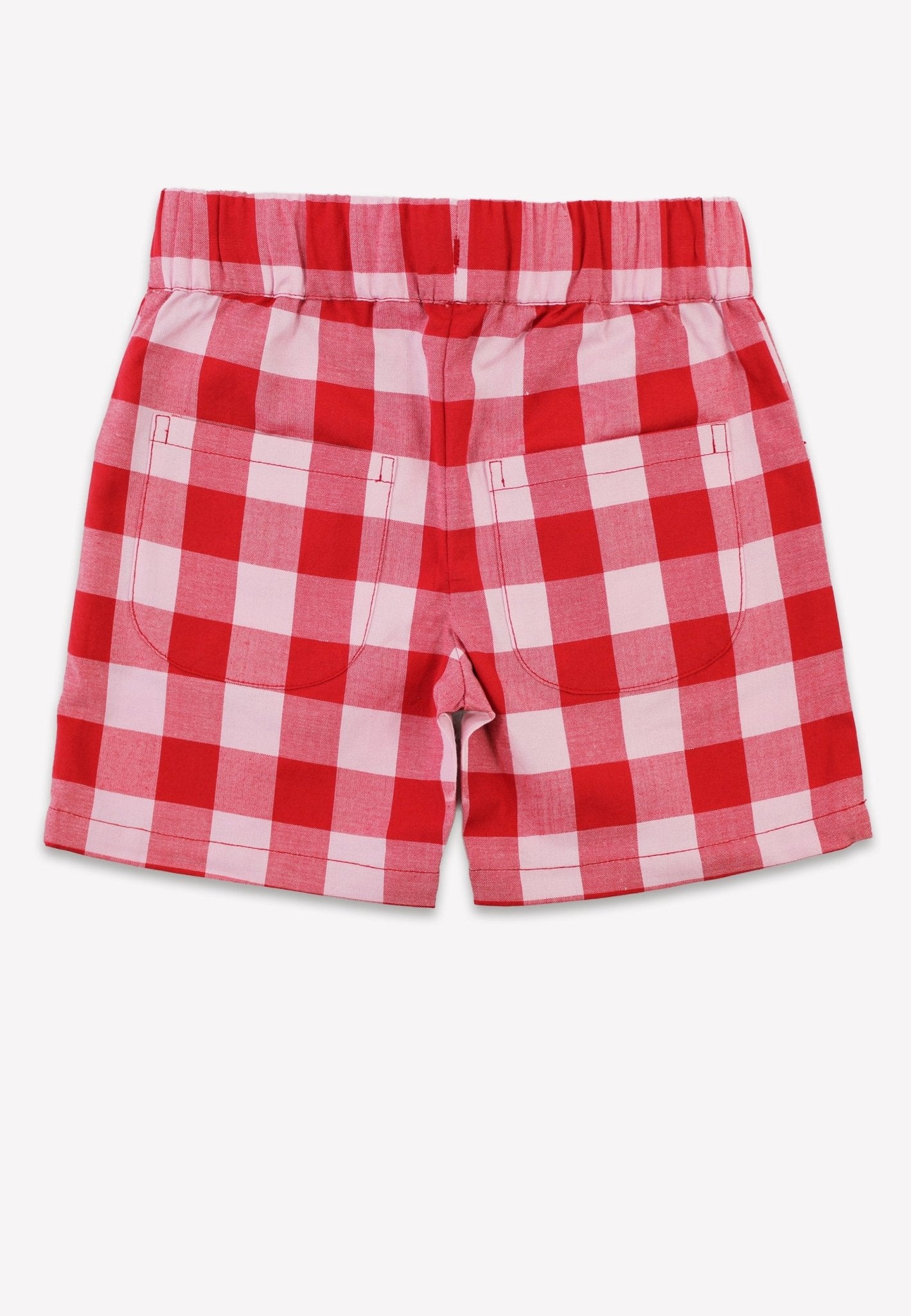 Organic Red Gingham Woven Shorts - Toby Tiger