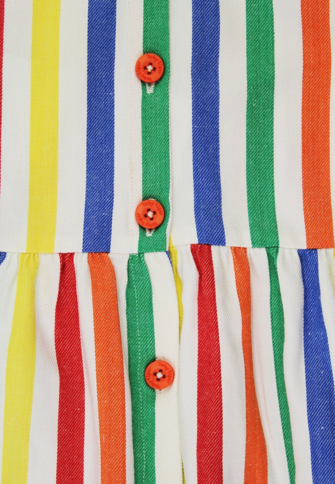 Organic Happy Stripe Woven Dress - Toby Tiger