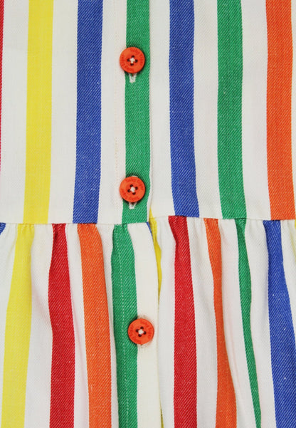 Organic Happy Stripe Woven Dress - Toby Tiger