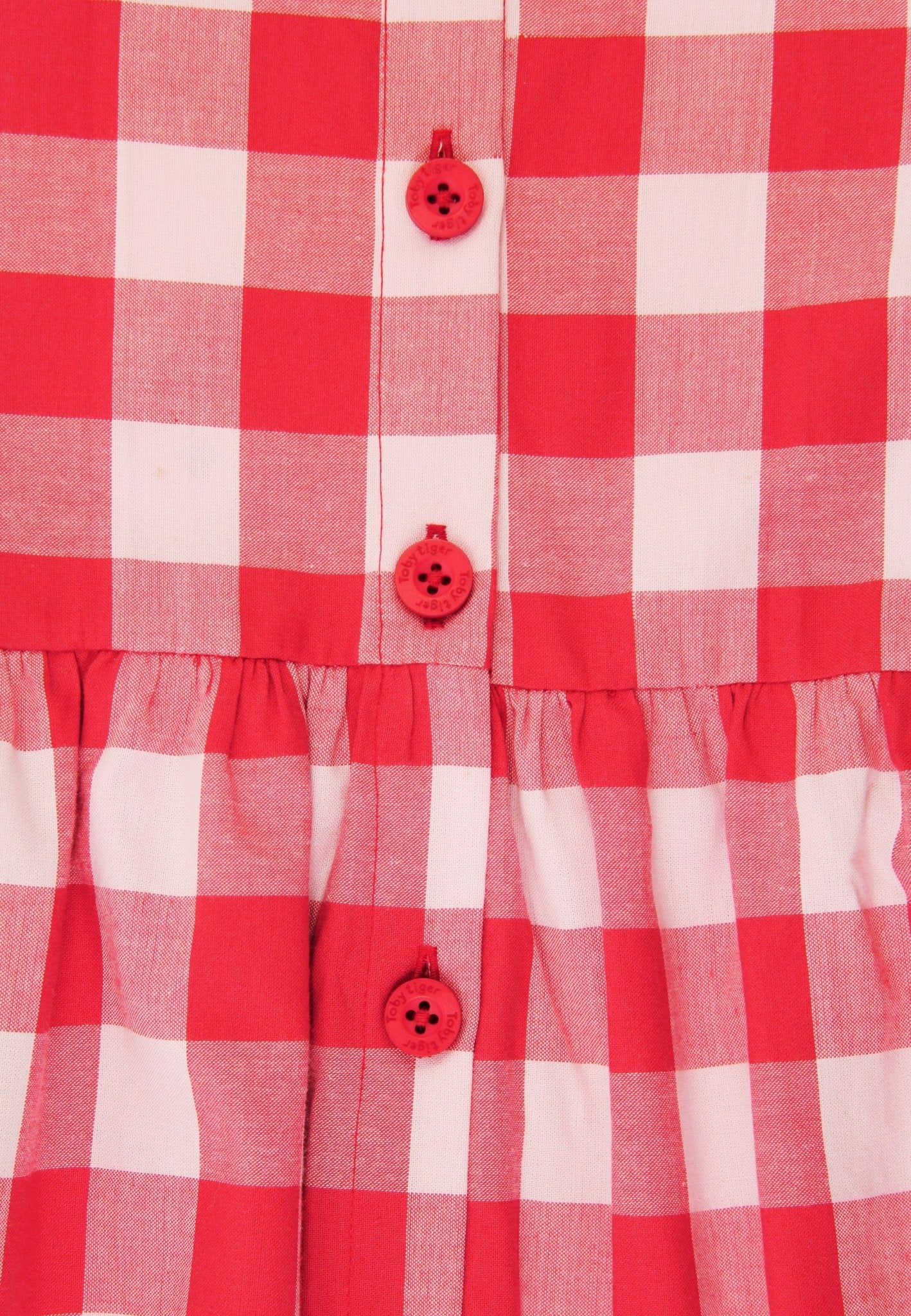 Organic Red Gingham Woven Dress - Toby Tiger