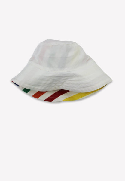 Organic Happy Stripe Woven Reversible Sun Hat - Toby Tiger