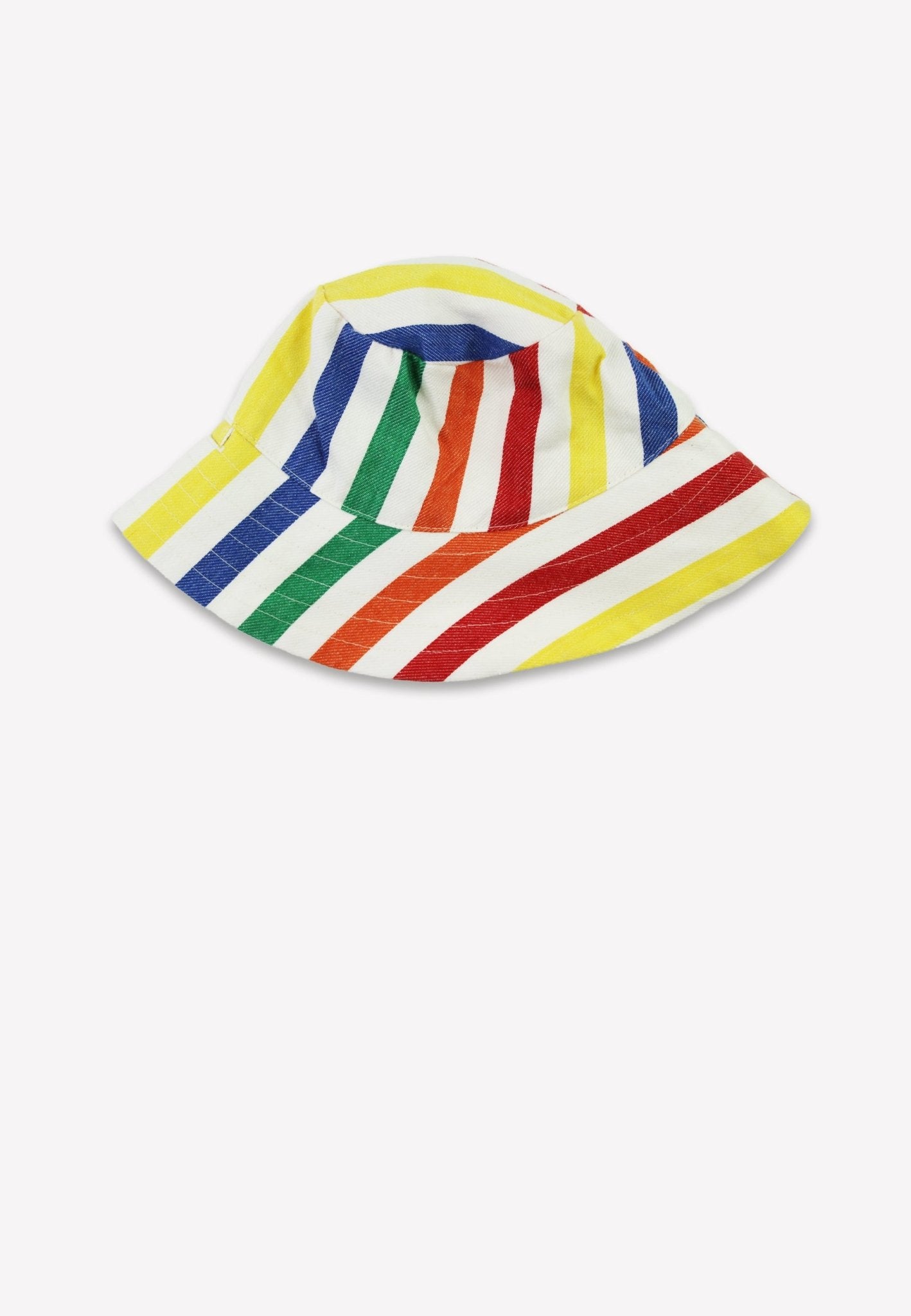 Organic Happy Stripe Woven Reversible Sun Hat - Toby Tiger