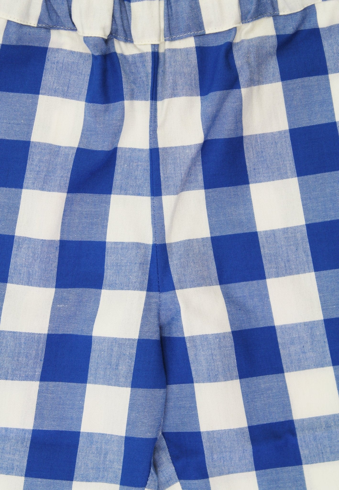Organic Blue Gingham Woven Trousers - Toby Tiger