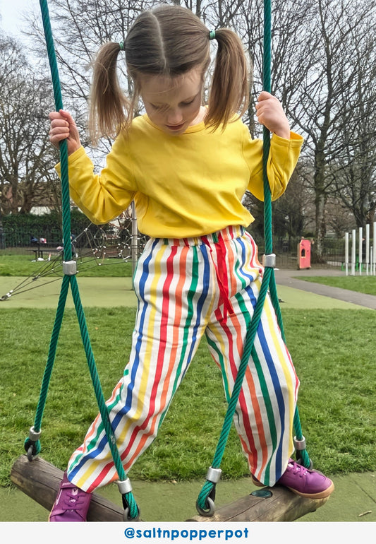 Organic Happy Stripe Woven Trousers