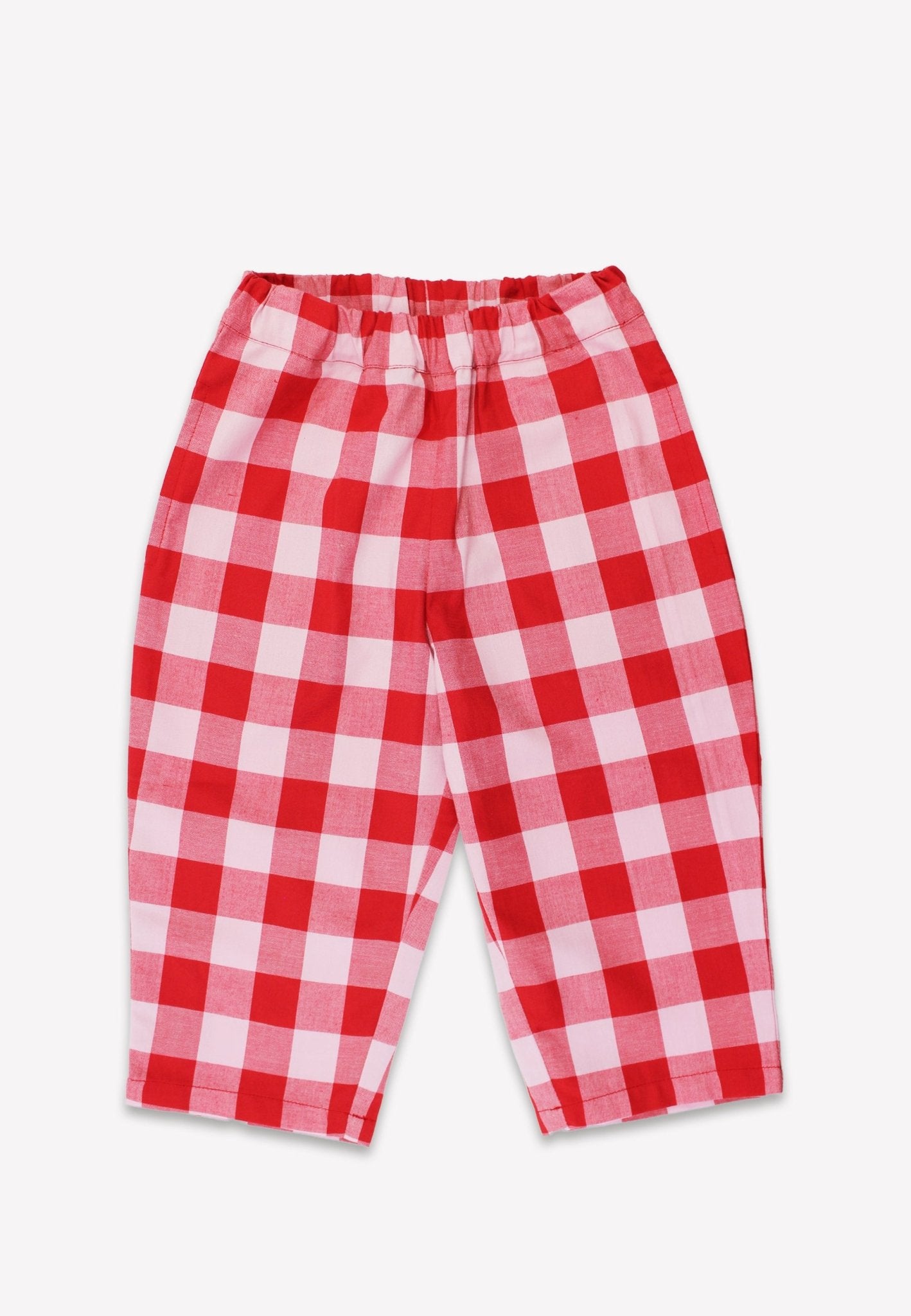 Organic Red Gingham Woven Trousers - Toby Tiger