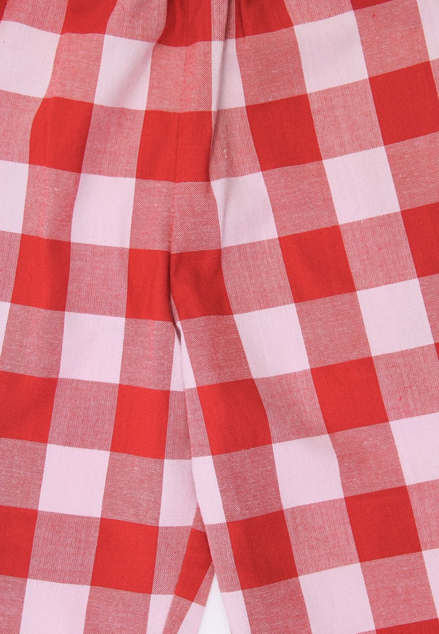Organic Red Gingham Woven Trousers - Toby Tiger