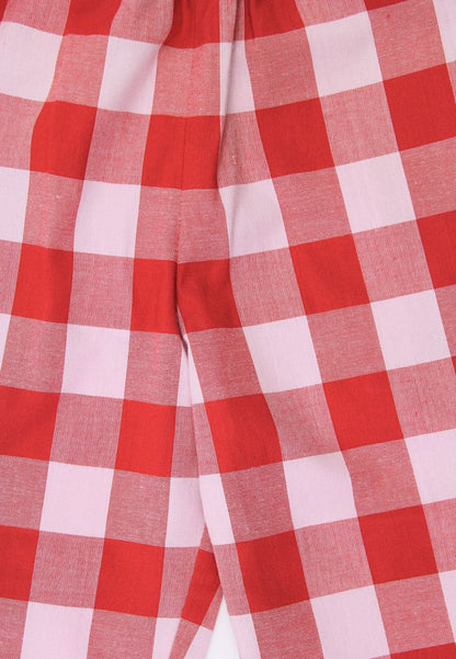 Organic Red Gingham Woven Trousers - Toby Tiger