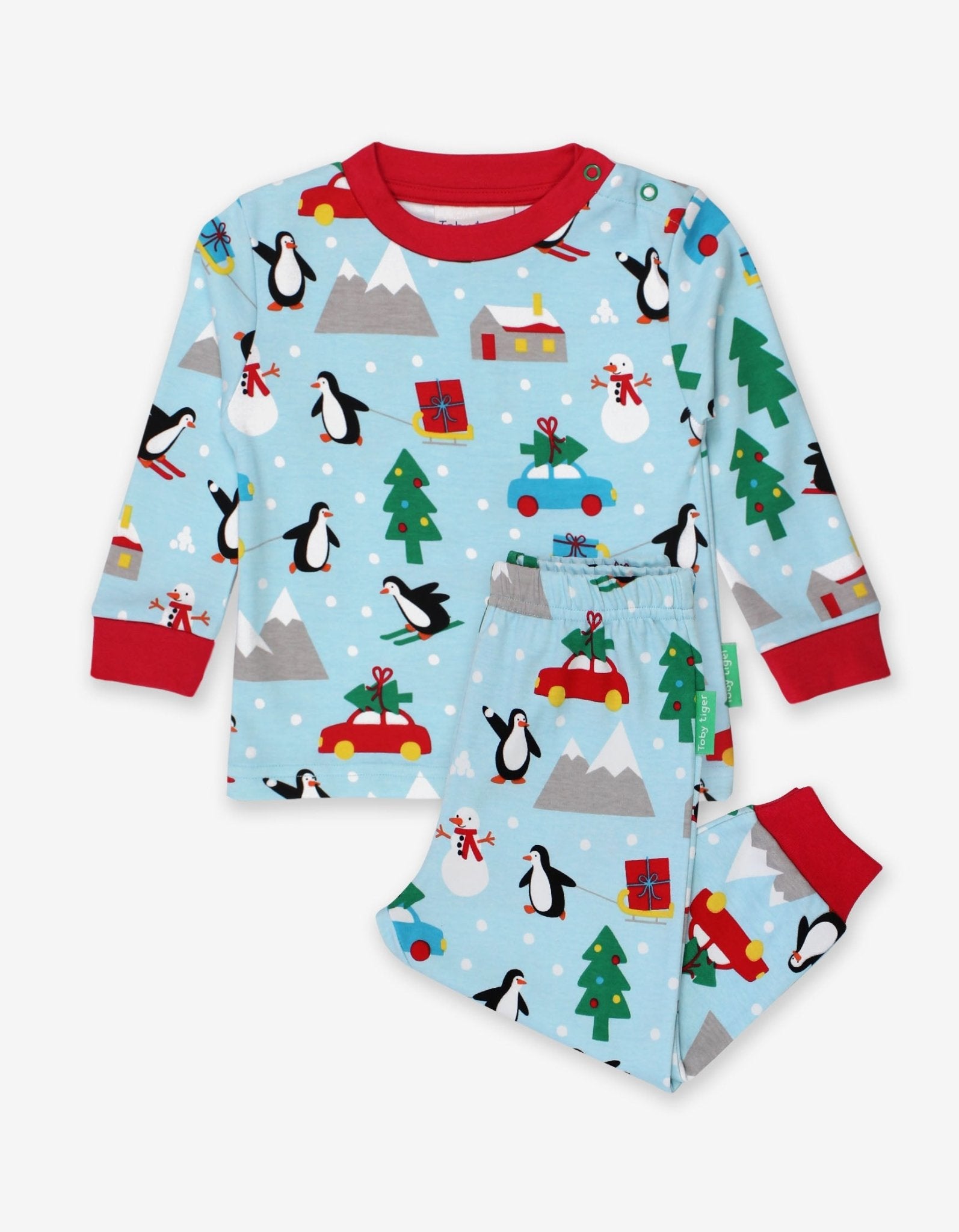 Organic Penguin's Christmas Print Adult Pyjamas - Toby Tiger