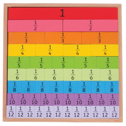 Wooden Fractions Tray - Toby Tiger