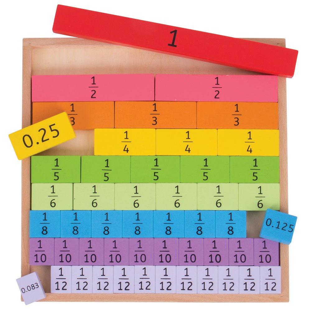 Wooden Fractions Tray - Toby Tiger