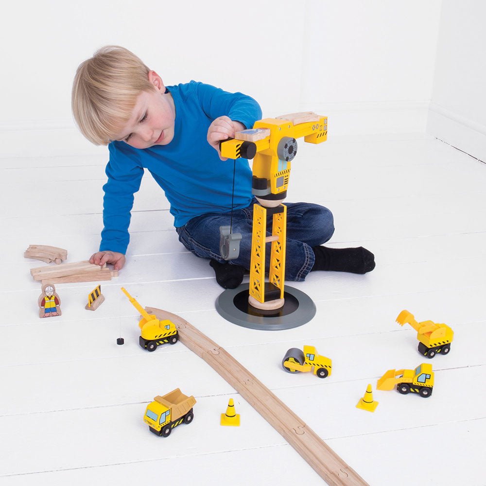 Yellow Crane Construction Set - Toby Tiger