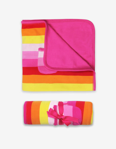 Organic Pink Multi Stripe Blanket - Toby Tiger