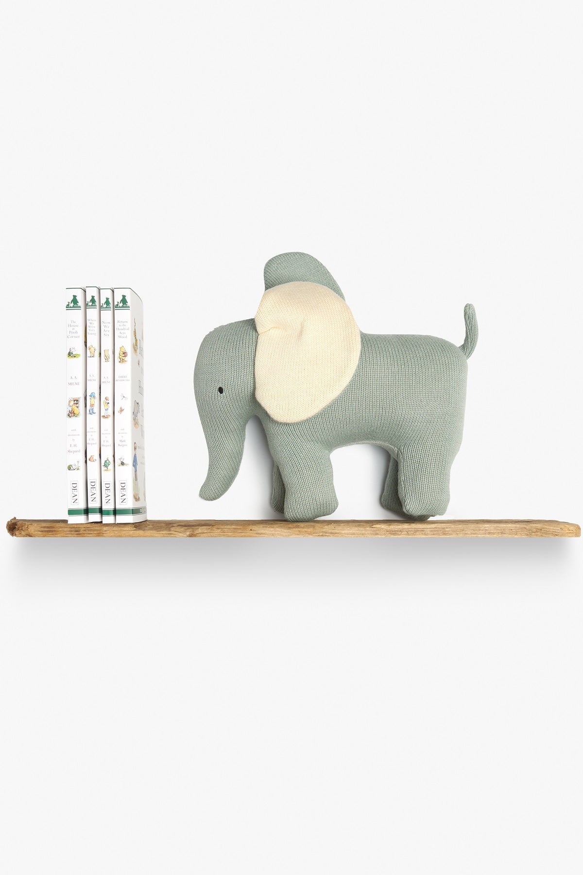 Knitted Organic Cotton Small Teal Elephant Baby Scandi Toy - Toby Tiger