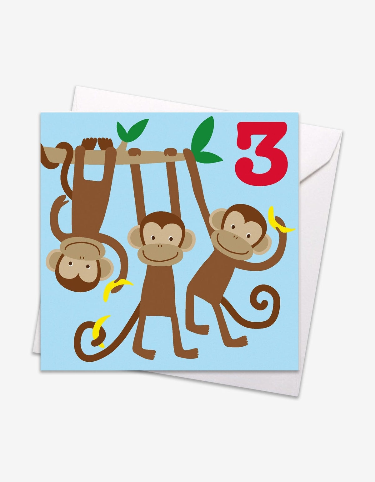 Age 3 Monkeys Birthday Card - Toby Tiger UK