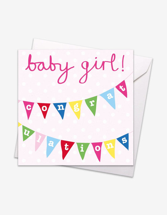 Girl Bunting Baby Card