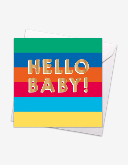 Hello Baby Gold Foil Card - Toby Tiger