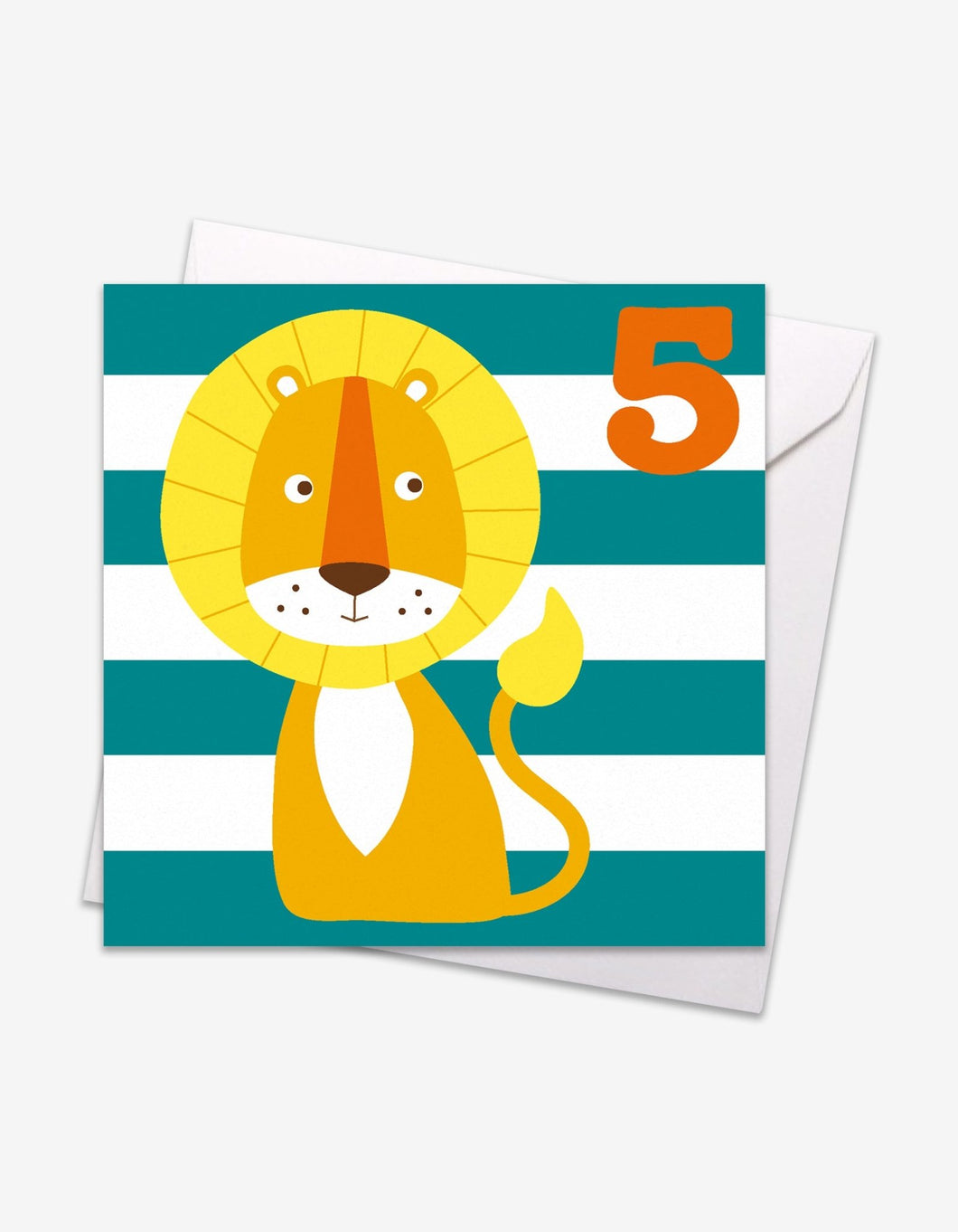 Age 5 Lion Birthday Card - Toby Tiger