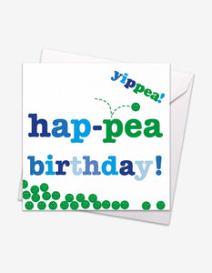 Hap-pea Birthday Card - Toby Tiger