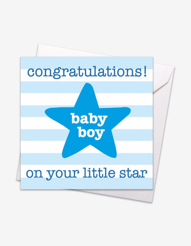 Blue Star Baby Card - Toby Tiger