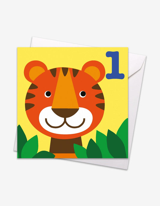 Age 1 Tiger Birthday Card - Toby Tiger