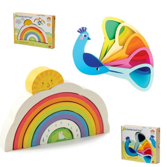 Peacock Colours & Rainbow Stacker Bundle - Toby Tiger