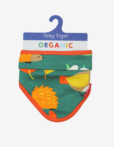 Organic Autumn Print Dribble Bib - Toby Tiger