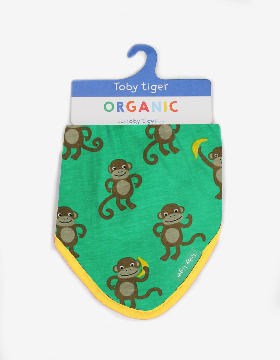 Organic Monkey Print Dribble Bib - Toby Tiger