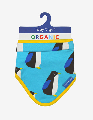 Organic Penguin Print Dribble Bib - Toby Tiger