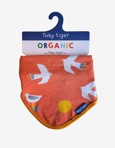 Organic Seagull Print Dribble Bib - Toby Tiger