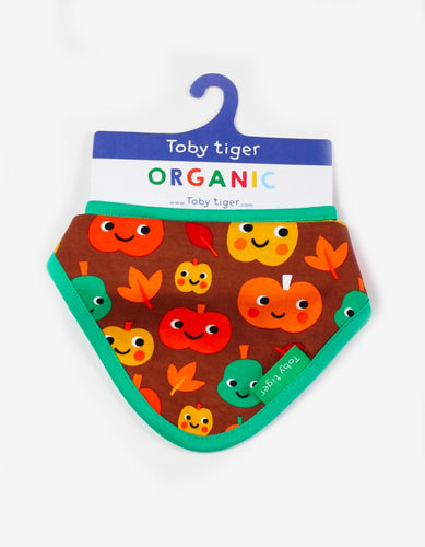 Organic Pumpkin Print Dribble Bib - Toby Tiger