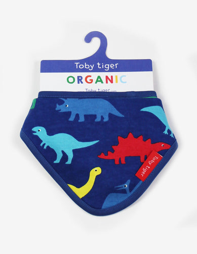 Organic Rainbow Dinosaur Print Dribble Bib - Toby Tiger