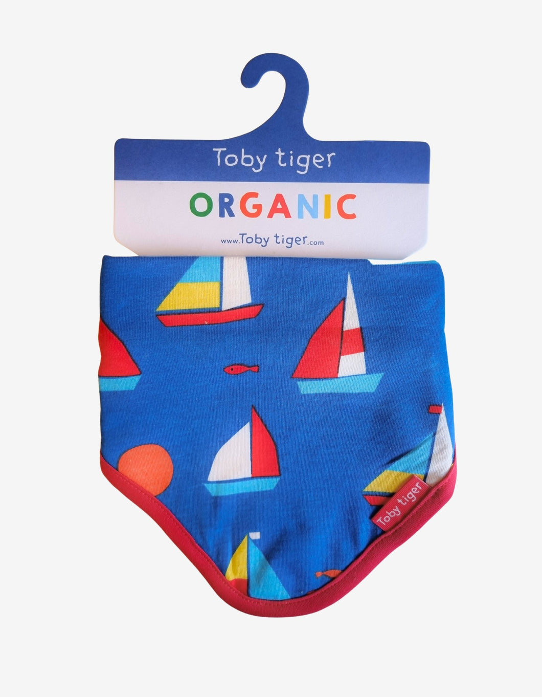 Organic Sailboat Print Dribble Bib - Toby Tiger