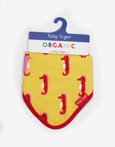 Organic Seahorse Print Dribble Bib - Toby Tiger
