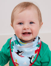 Load image into Gallery viewer, Organic Penguins&#39; Christmas Print Dribble Bib - Toby Tiger
