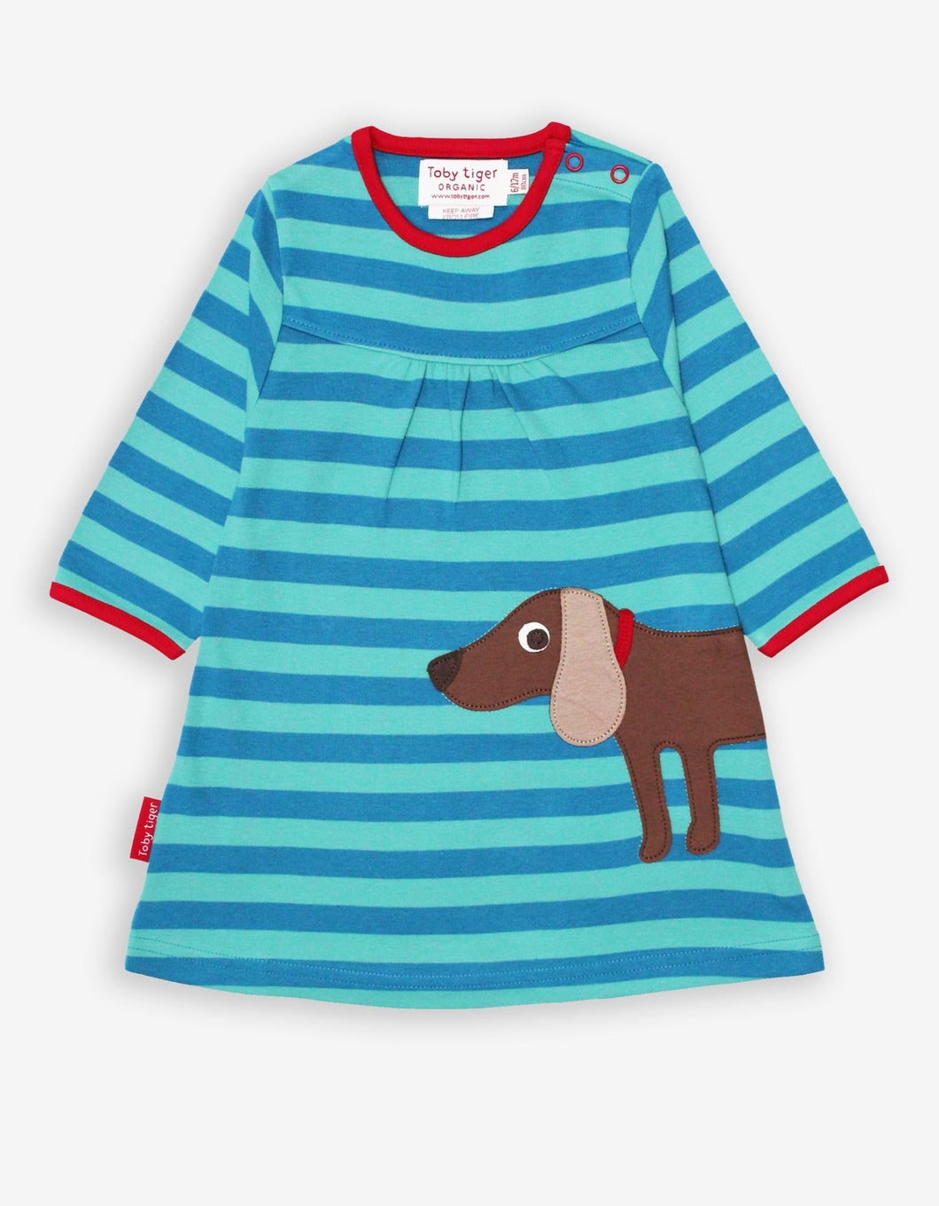 Organic Sausage Dog Applique Dress - Toby Tiger
