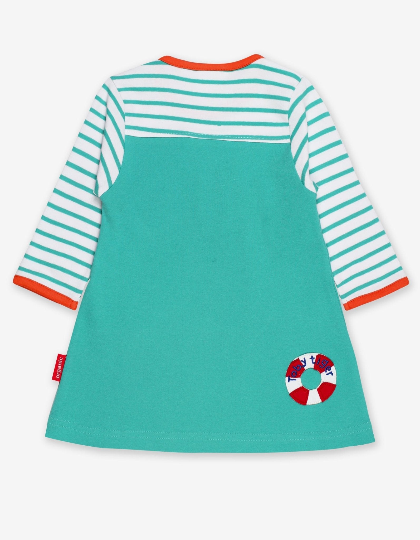 Organic Teal Seagull Applique Dress - Toby Tiger