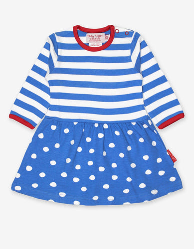 Organic Blue Dot Twirl Dress