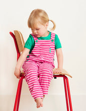 Load image into Gallery viewer, Organic Pink Breton Stripe Dungarees - Toby Tiger
