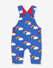 Load image into Gallery viewer, Organic Multi Rainbow Print Dungarees - Toby Tiger
