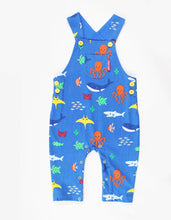 Load image into Gallery viewer, Organic Sealife Print Dungarees - Toby Tiger
