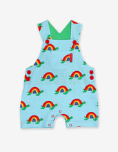 Load image into Gallery viewer, Organic Multi Turtle Print Dungaree Shorts - Toby Tiger
