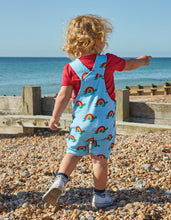 Load image into Gallery viewer, Organic Multi Turtle Print Dungaree Shorts - Toby Tiger
