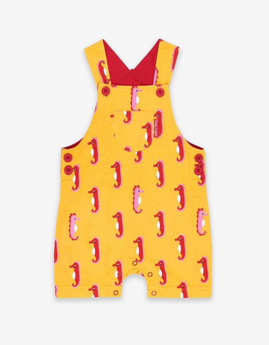 Organic Seahorse Print Dungaree Shorts - Toby Tiger UK