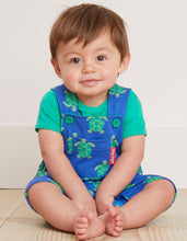 Load image into Gallery viewer, Organic Turtle Print Dungaree Shorts - Toby Tiger
