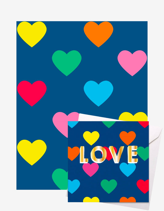 Heart Gift Wrap + Personalised Card - Toby Tiger