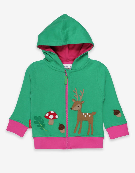 Organic Fawn Applique Hoodie - Toby Tiger