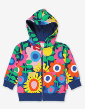 Load image into Gallery viewer, Organic Navy Flower Power Hoodie - Toby Tiger
