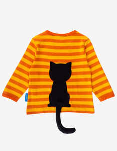 Organic Black Cat Applique T-Shirt