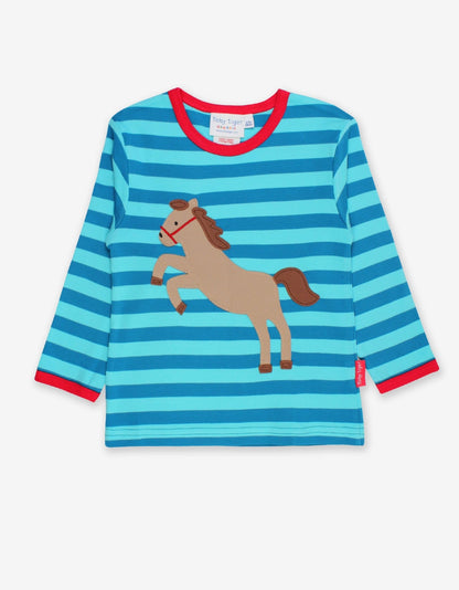 Organic Jumping Horse Applique T-Shirt - Toby Tiger